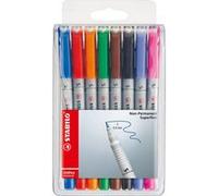 STABILO Feutres pour films OHPen – encre non-permanente, pointe superfine 0,4 mm – Pochette 8