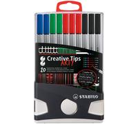 STABILO Feutres de dessin Creative Tips Arty - 5 pointes différentes - Pochette de 20 coloris assortis