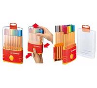STABILO Stylo feutre pointe fine point 88 - Étui ColorParade x 20 feutres fins - Coloris assortis - avec attache