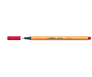 STABILO Fineliner Point 88 - Lot de 3 - Rouge