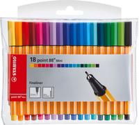 STABILO Fineliner point 88 Mini étui plastique de 18 pièces