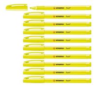 STABILO Surligneur flash - Lot x 10 surligneurs - Jaune fluo