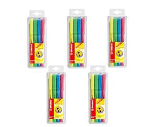 STABILO flash - Surligneur - Lot x 5 pochettes x 4 surligneurs fluo - Coloris assortis 20 surligneurs