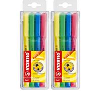 STABILO flash - Surligneur - Pochette x 4 surligneurs fluo - Coloris assortis (Lot de 2)