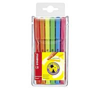 STABILO Surligneur Flash – Pochette de 6 surligneurs fluo, coloris assortis
