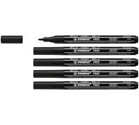 STABILO FREE Acrylic T100- Marqueur acrylique - Lot x 5 marqueurs peinture - Pointe fine - noir