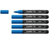 STABILO FREE Acrylic T300 - Marqueur acrylique -Lot x 5 marqueurs peinture - Pointe moyenne - bleu foncé