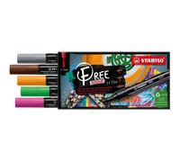 STABILO Marqueurs acryliques FREE – Lot de 5 – opaques, pointe moyenne, multicolore