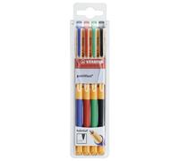 Stylo encre gel - STABILO pointVisco - pochette 4 stylos - noir/bleu/rouge/vert
