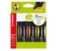 Stabilo Surligneur recyclé GREEN BOSS Pointe biseautée 2 - 5 mm - lot de 4 assortis
