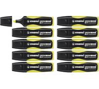 STABILO Surligneur GREEN BOSS – Lot x 10 écoresponsables – Jaune fluo