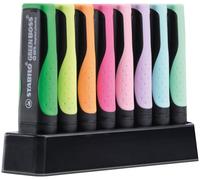 STABILO GREEN BOSS Surligneurs pointe biseautée 2 et 5 mm - Set de bureau de 8 coloris fluo et pastel