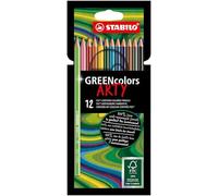 STABILO GREENcolors ARTY - Crayon de couleur - Étui carton x 12 crayons de coloriage - gamme ARTY