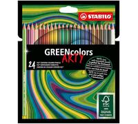 STABILO GREENcolors ARTY - Crayon de couleur - Étui carton x 24 crayons de coloriage - gamme ARTY