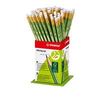 Crayon à papier Stabilo GREENgraph - godet de 60 crayons graphite - bout gomme - HB
