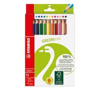 STABILO – Crayons de couleur GREENtrio – Étui carton 12 crayons – coloris assortis