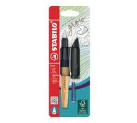 STABILO Grow - Stylo-plume - rechargeable - Blister x 1 - bleu myrtille/bois de hêtre