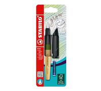 STABILO Grow - Stylo-plume - rechargeable - Blister x 1 - vert mousse/bois de chêne
