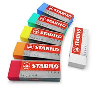 Stabilo Legend & Legacy - Lot de 6 gommes de couleurs différentes, en caoutchouc et plastique.