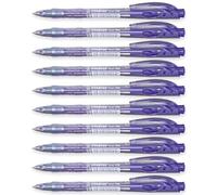 STABILO liner - Stylo à bille rétractable - Fine - Lot de 10 - Violet
