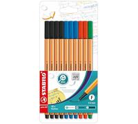 STABILO Feutre à pointe fine Point 88 – Étui office 10 pièces