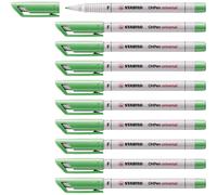 Stabilo Lot De 10 Feutres Pour Transaprent Ohpen Encre Soluble Pointe Fine Vert