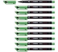 STABILO Lot de 10 Marqueurs OHPen permanent pointe moyenne 1 mm vert