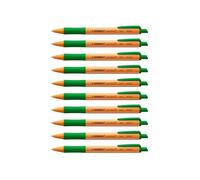 STABILO Lot de 10 Stylos Bille Rétractable POINTBALL Tracé 0,5 mm Vert