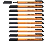 STABILO Stylos feutre GREENpoint Pointe large 0,8 mm Noir – Lot de 10