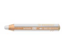 STABILO Lot de 12 Crayons WOODY 3 en 1 Extra large Blanc titane