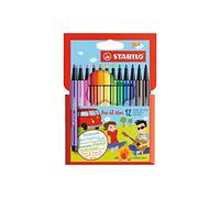 Feutre coloriage - STABILO Pen 68 Mini - Étui carton x 12 feutres dessin pointe moyenne