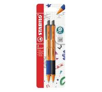 STABILO Lot de 2 stylos à bille rétractables - Bleu, noir