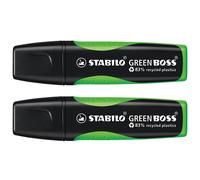 Stabilo Lot De 2 Surligneurs Green Boss Pte Biseautée 2-5 Mm Vert