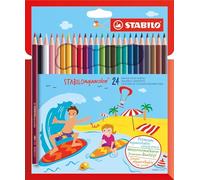 STABILO Lot de 24 crayons de couleur aquarelle - Aquacolor - Avec 24 couleurs différentes
