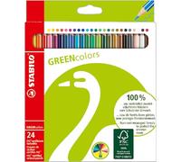 STABILO Lot de 24 crayons de couleur GREENcolors – certifiés FSC