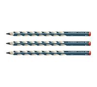 STABILO Lot de 3 Crayons graphite EASYgraph B droitier bleu ardoise