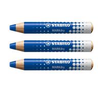 Stabilo Lot De 3 Crayons Marqueur Markdry - Bleu
