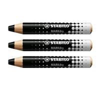 Stabilo Lot De 3 Crayons Marqueur Markdry - Noir