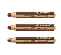 STABILO Crayon WOODY 3 en 1 Extra large Terre de Sienne brûlée