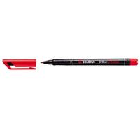 STABILO 64958 Stylo-feutre OHP Pen permanent pointe moyenne 1 mm encre indélébile multi supports grip ergonomique agrafe