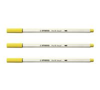 STABILO Lot de 3 Feutres pointe pinceau Pen 68 brush jaune