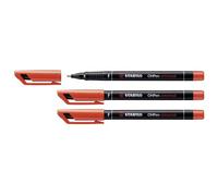 Stabilo Lot De 3 Feutres Pour Films Ohpen Permanent Pointe Fine 0,7mm Rouge