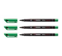 STABILO Lot de 3 Marqueurs OHPen permanent pointe moyenne 1 mm vert