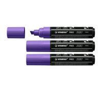 Stabilo Lot De 3 Marqueurs Pointe Large Free Acrylic T800c Violet