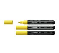 Stabilo Lot De 3 Marqueurs Pointe Moyenne Free Acrylic T300 Jaune