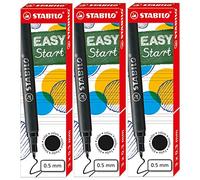 STABILO Lot de 3 Sets de 3 Recharges Roller EASYoriginal 0,5 mm Noir