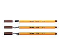 STABILO Lot de 3 Stylo-Feutres POINT 88 Pointe Fine 0,4 mm Brun