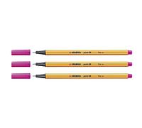 STABILO Lot de 3 Stylo-Feutres POINT 88 Pointe Fine 0,4 mm Rose