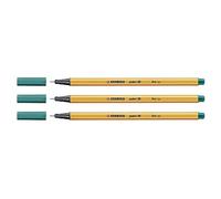 STABILO Lot de 3 Stylo-feutres point 88 tracé: 0,4 mm Turquoise