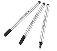 STABILO - Lot de 3 stylos à pointe pinceau de qualité supérieure avec pointe pinceau 68 pinceaux - Noir